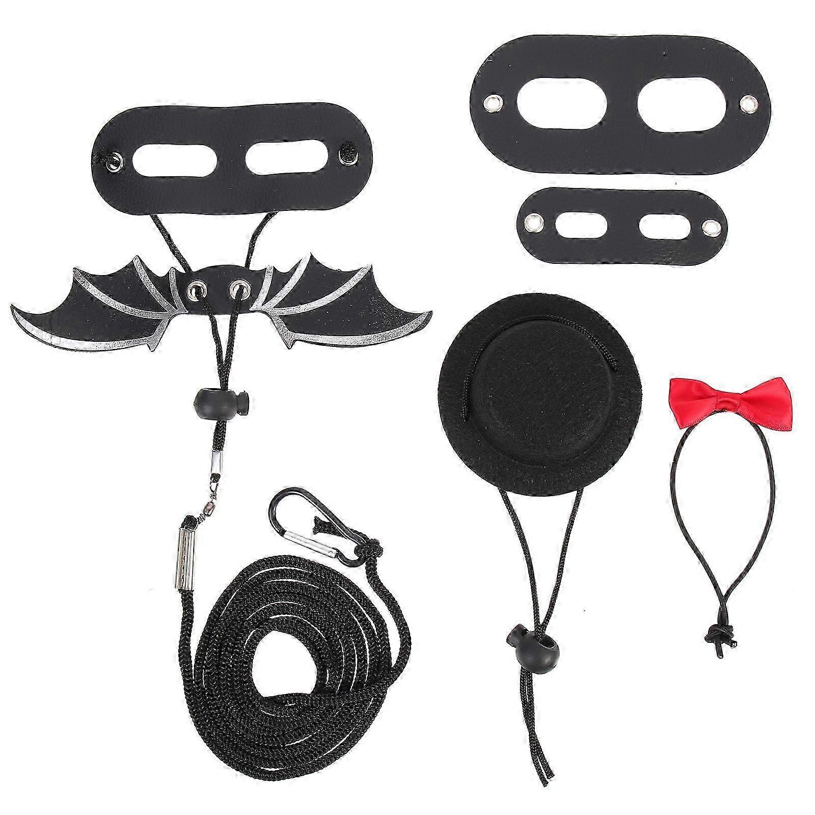 Portable Adjustable Lizard Leash Harness Kit with Bow Tie 1Set