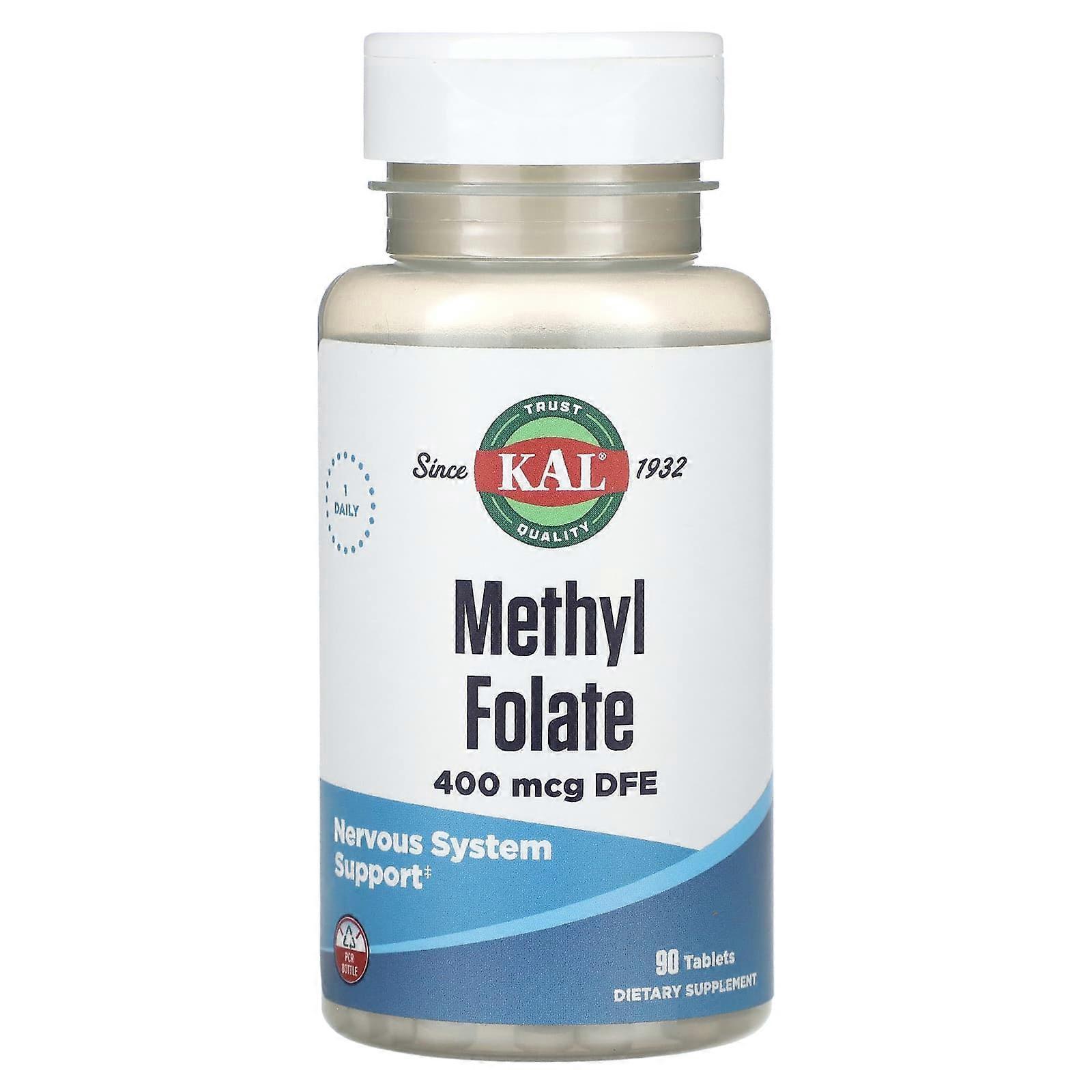 KAL, Methyl Folate, 400 mcg DFE, 90 Tablets, 2-Pack
