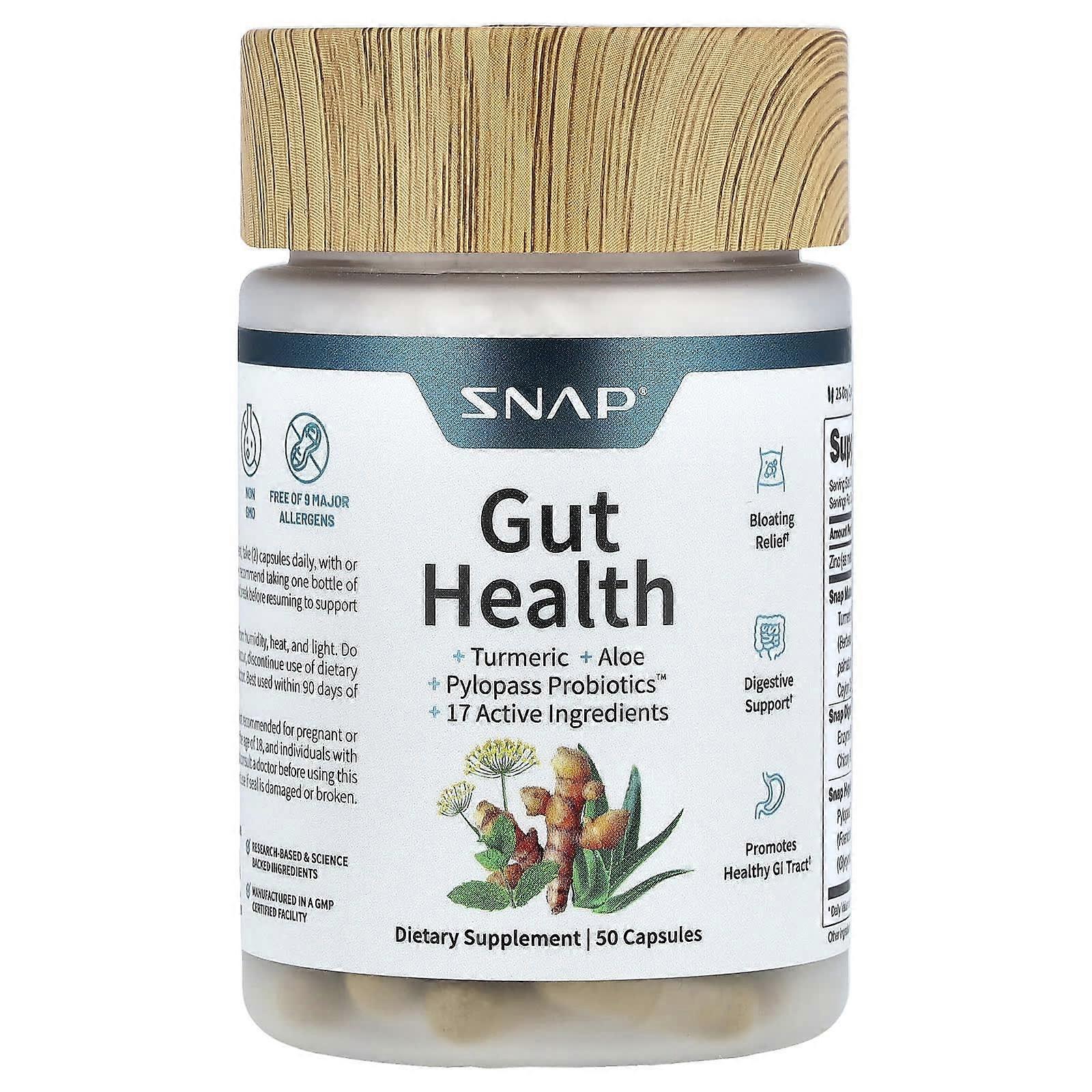 Snap Supplements, Gut Health, 50 Capsules