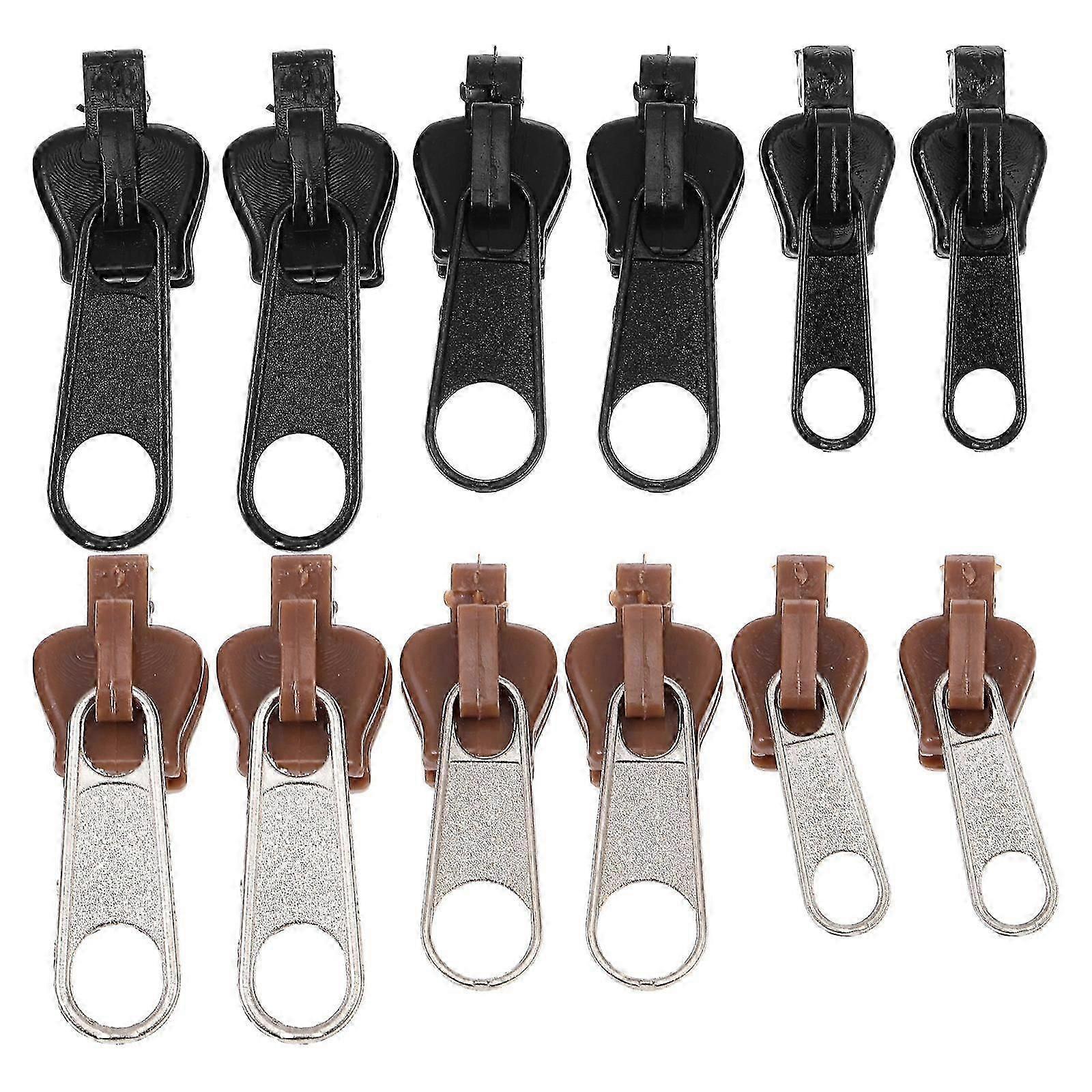 Zipper Pull Tabs Alloy for Clothing Use Durable Replacement 12Pcs