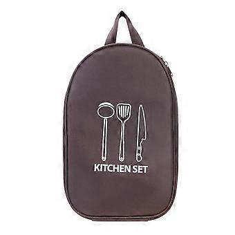 Camping Gear Bag Picnic Cookware Organizer Portable Waterproof Storage Bag for Camping Supplies with Capacity Zipper-Coffee