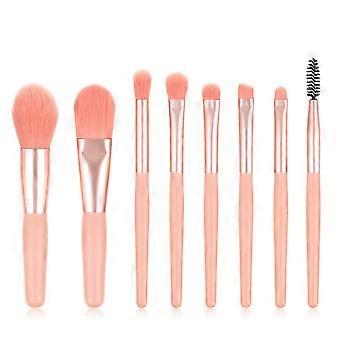 Makeup Brushes, 8 Pieces Small Makeup Brush Set, Cosmetics Professional Face Powder Foundation Blush Eyeshadow Makeup Brush Tool Travel Size (Pink)