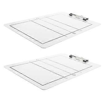 WORGEOUS 2Pcs Volleyball Coaching Board for Match Coaches Clipboard in Plastic