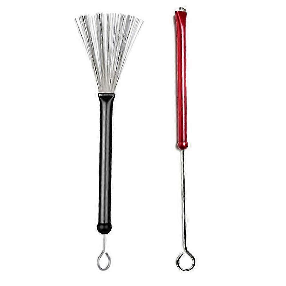 2 Pack Percussion Brushes, Professional Wire Brushes, Jazz Drum Brushes, Percussion Drum Brushes