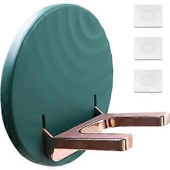 Modern foldable hair dryer holder for bathroom, wall mounted hair dryer holder with 3 stickers, green [XR]
