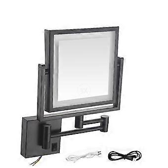 LED Makeup Mirror with 3X Magnification, 360° Swivel Design, USB Powered Wall Mounted Vanity Mirror