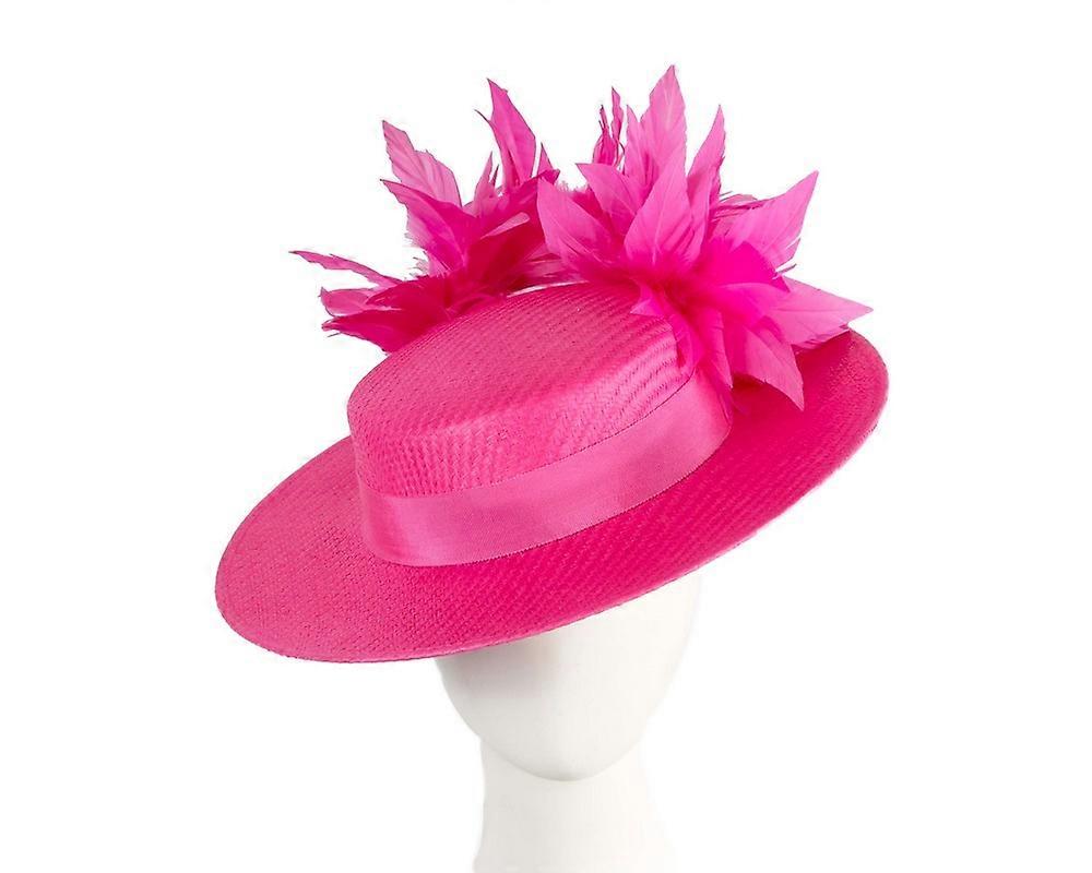 Fuchsia boater hat by Max Alexander MA902F