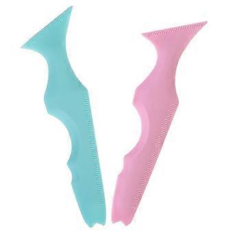2pcs Multi-function Eyeliner Stencil Lipstick Makeup Tool Silicone Mascara Applicator Silicone Eyeliner Aid