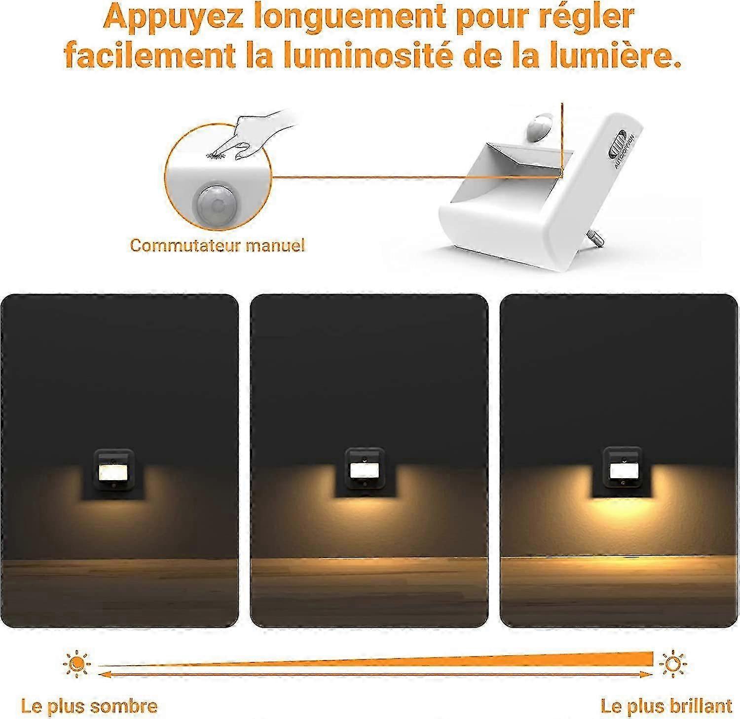 Motion Sensor Night Light Electrical Outlet - [2 Pack] Motion Sensor Night Lamp Dimmable