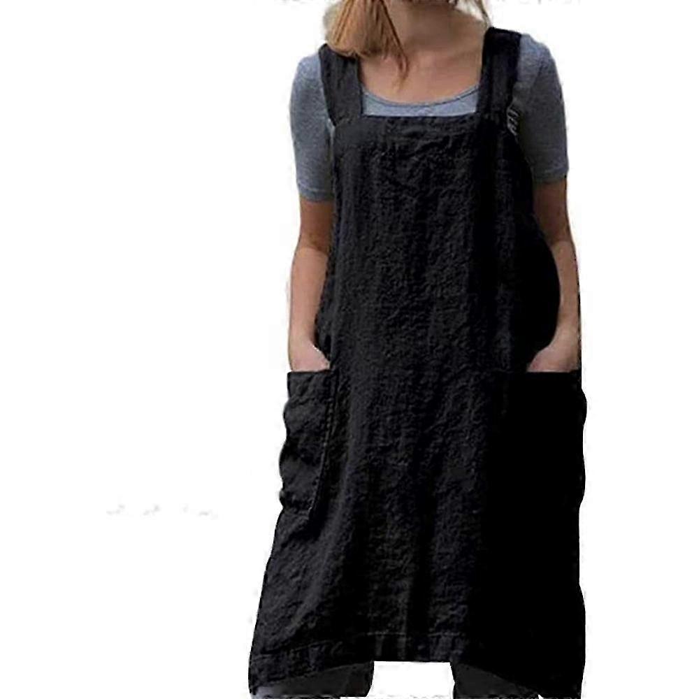 Adjustable Cotton Linen Cross Back Apron