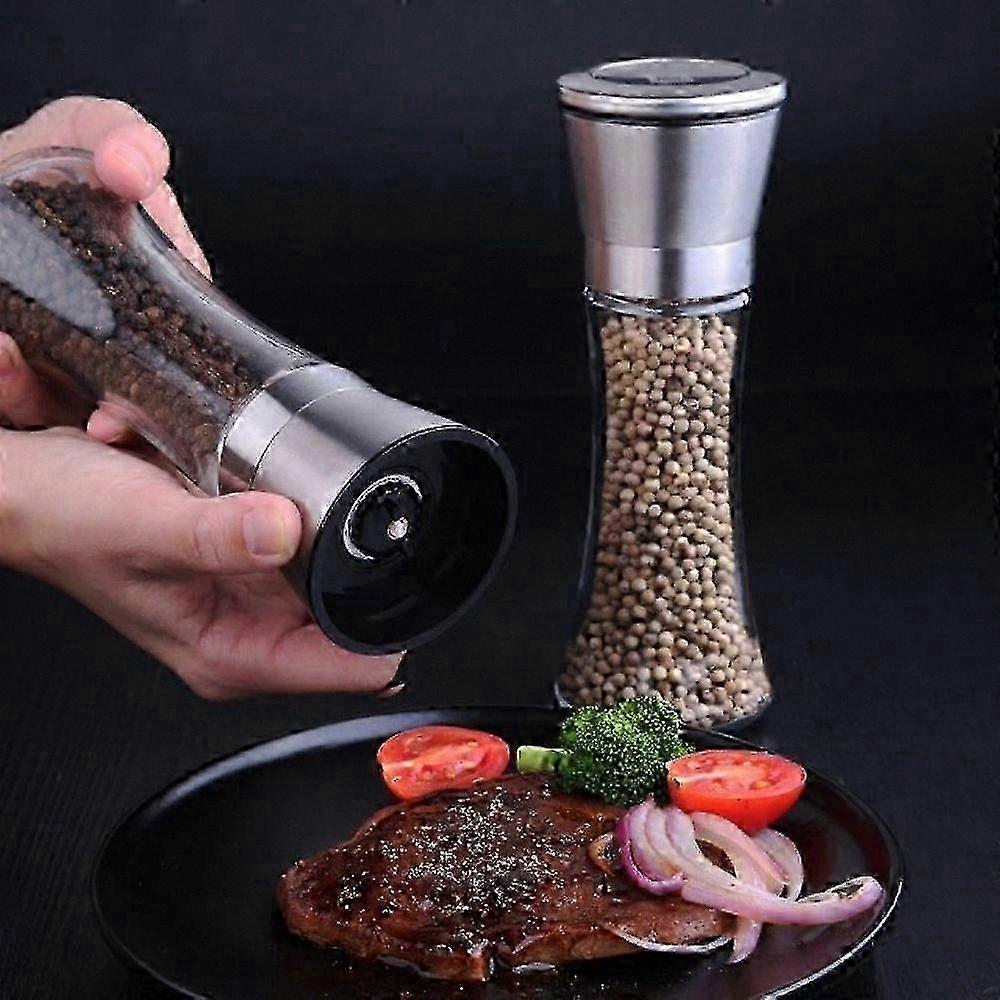 Ceramic Grinder Glass Salt Pepper Set