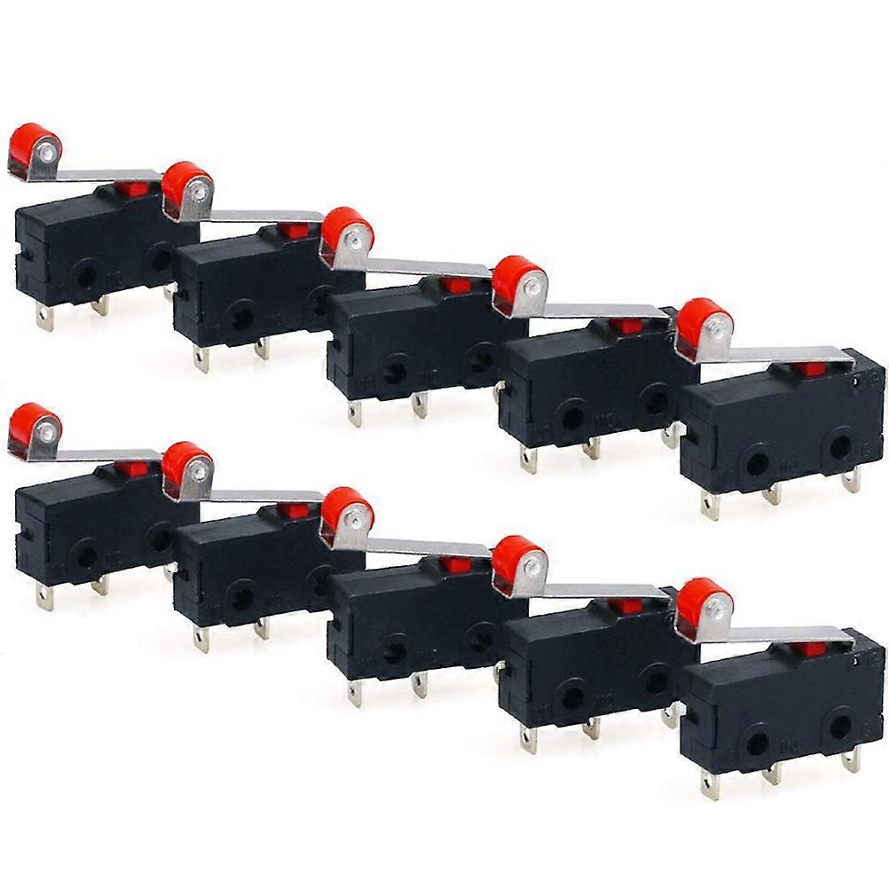 Microswitch Momentary Hinge Roller Lever for Professional Use 50Pcs Black