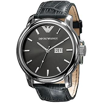 Emporio Armani classic quartz analog man watch with AR0430 synthetic leather bracelet