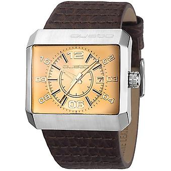 Uhr custo cab.xxl esf.cor.brown Uhr für Analog Man Quarz mit Kuhfell Armband CU056502