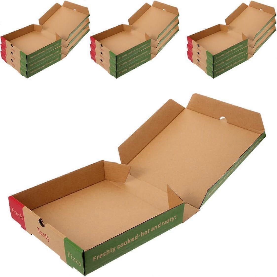 Pizza Boxes 10pcs Paper Foldable Takeout Containers for Serving