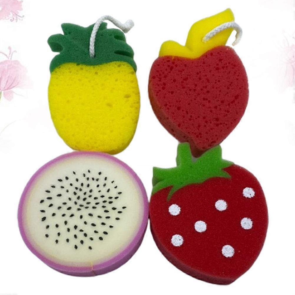 Bath Sponge Kids Bath Brushes Fruit Design for Bathing Use 8Pcs