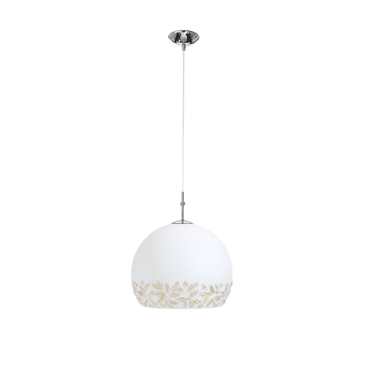 Luna Glass Dome Pendant Ceiling Light Chrome