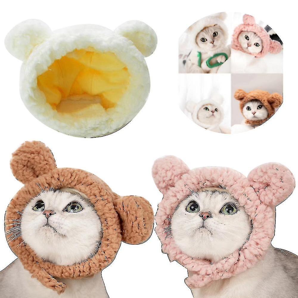 Pet Hat Bear Shape Warm Cap Neck Protection Plush Hat