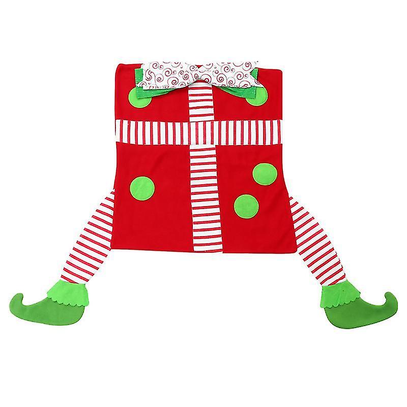 80X60x0.5cm Red Slipcovers Printed Design Christmas Dining Chair Slipcovers Durable Chair Back Seat