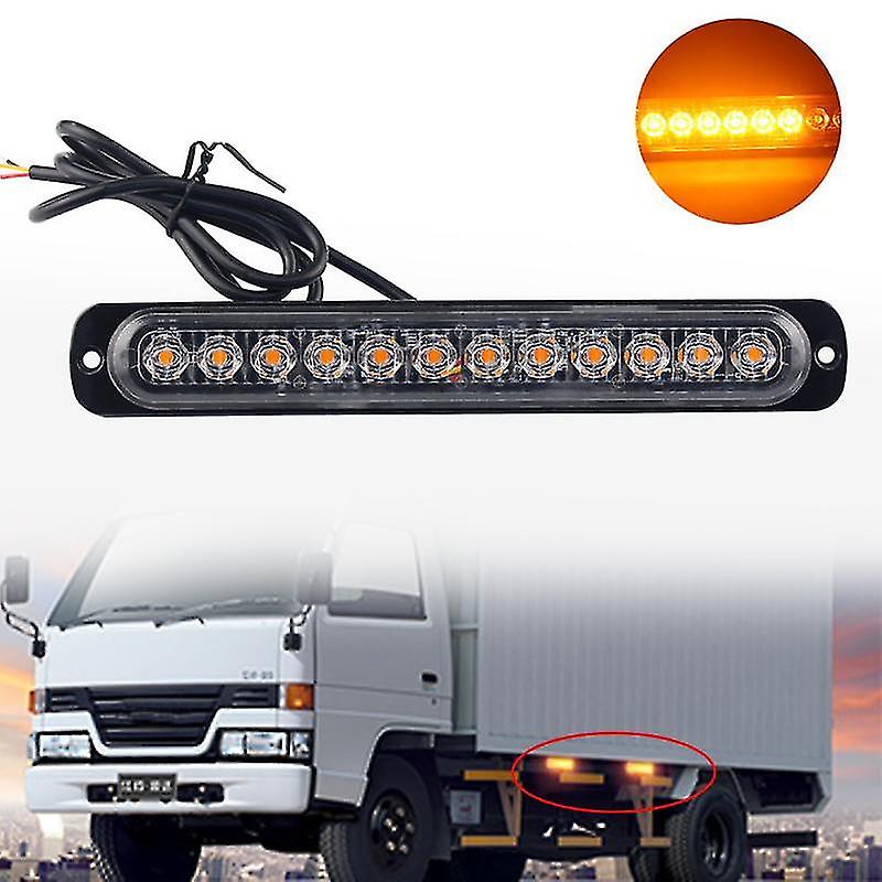 New Amber Strobe Light Truck Hazard Beacon Flash Warn Orange Lamp Emergency Light 12v/24v 12 Led