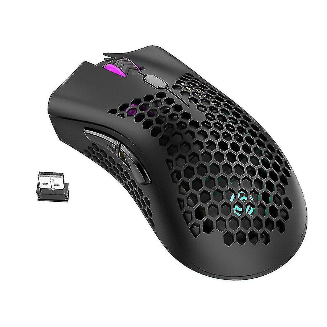 Bm600 Hot Bm600 2.4ghz Wireless Mouse Usb Rechargeable 1600dpi Adjustable Hollow Out Honeycomb Rgb Optical