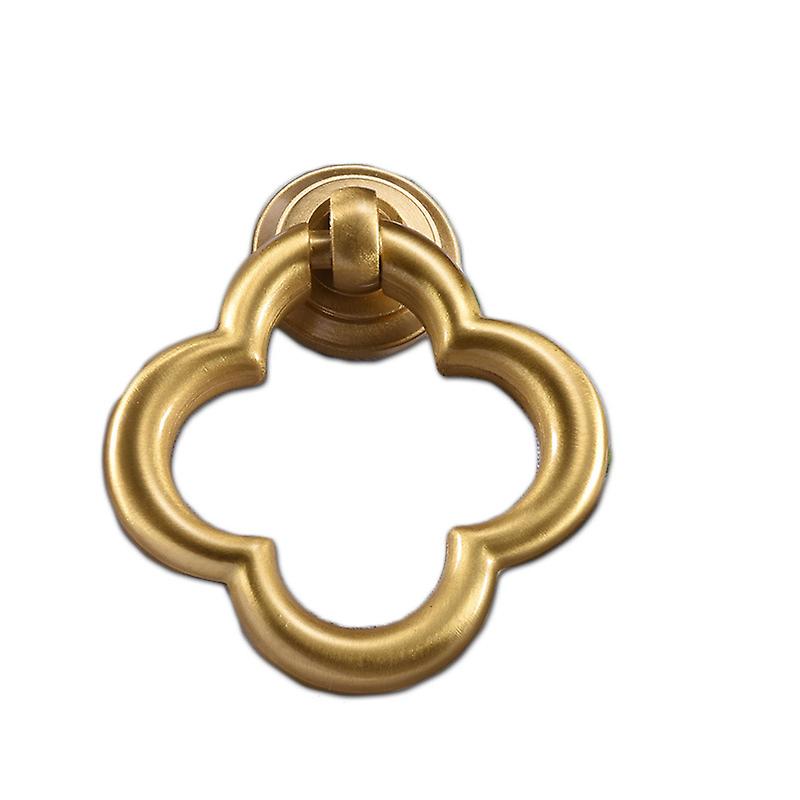 2 packs, four leaf / brass knobs, cabinet door knobs, gold