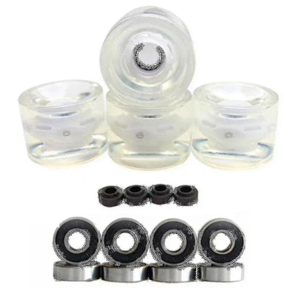 4 Pcs Flash Skateboard Wheels Durable Pu Skate Wheels Super,white
