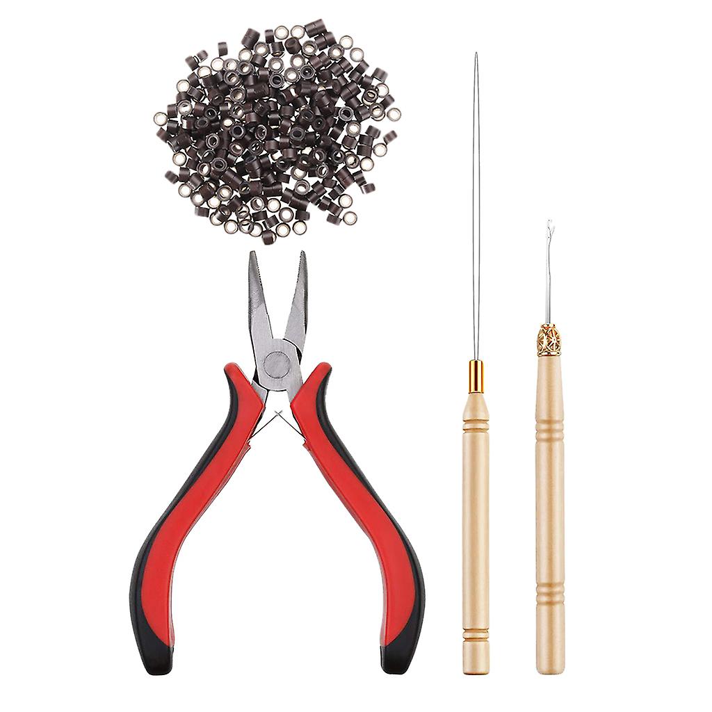 500x Micro Link Rings Beads Plier Hook Pulling Needle Tools  4