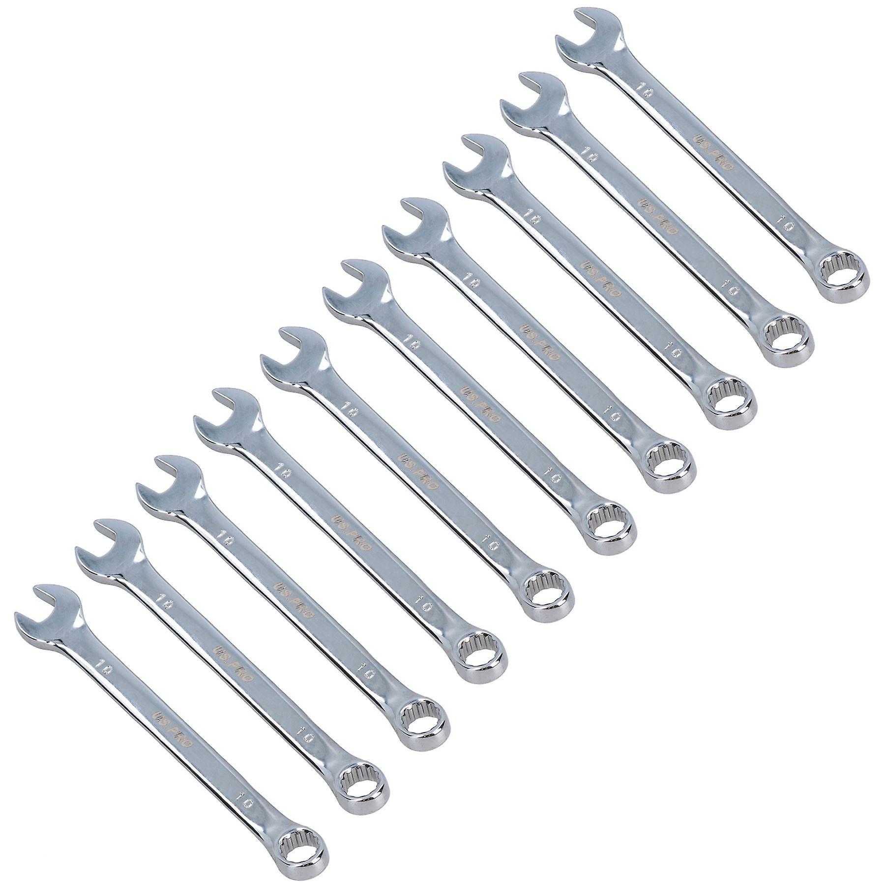 10mm Metric Combination Spanner Wrench Ring Open Ended 140mm Long 10pk