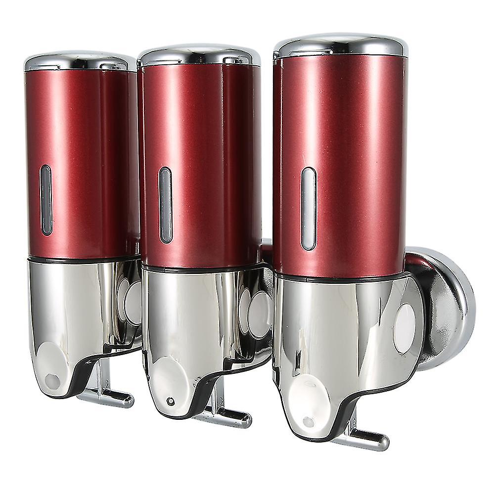 Manual Wall-Mounted Red Soap Dispenser 6030 Three Cups 500ml