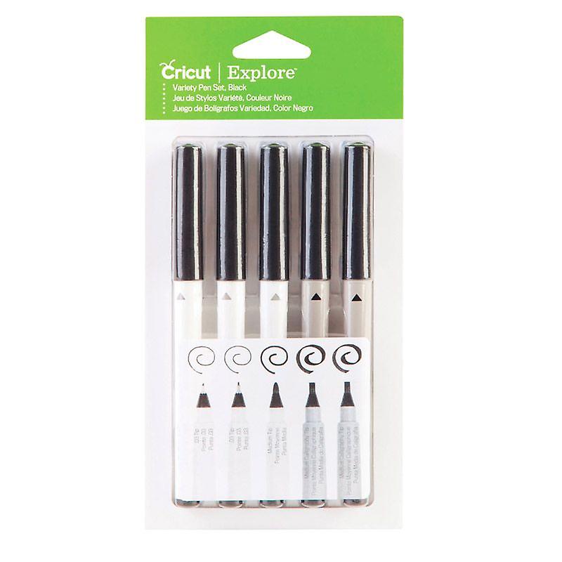 5 Cricut black pens - 0.4 to 2 mm tips