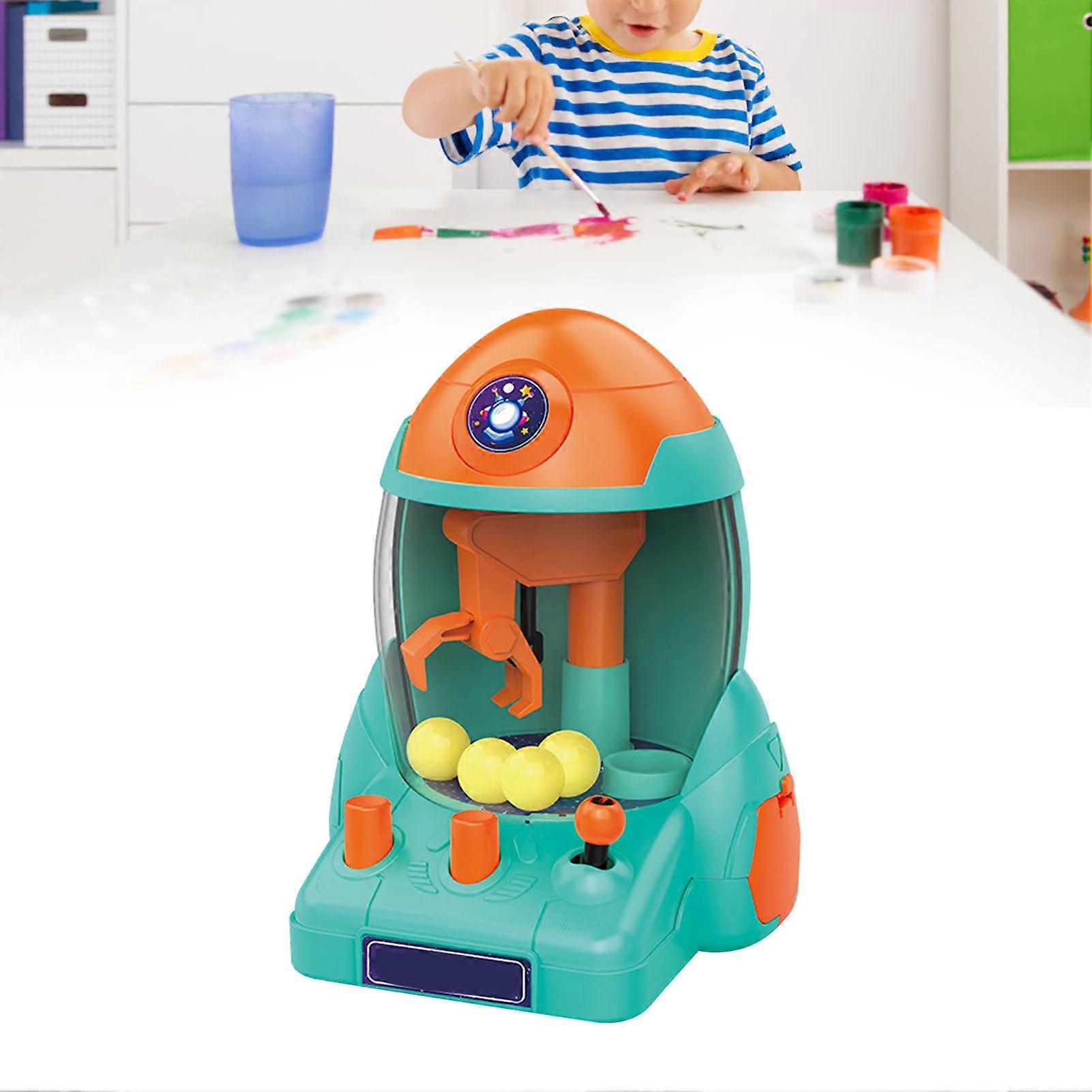 Mini Claw Machine for Kids Ball Prize Candy Grabbing Vender Machine Rocket Arcade Game Toy for Boys Girls Orange and Blue 