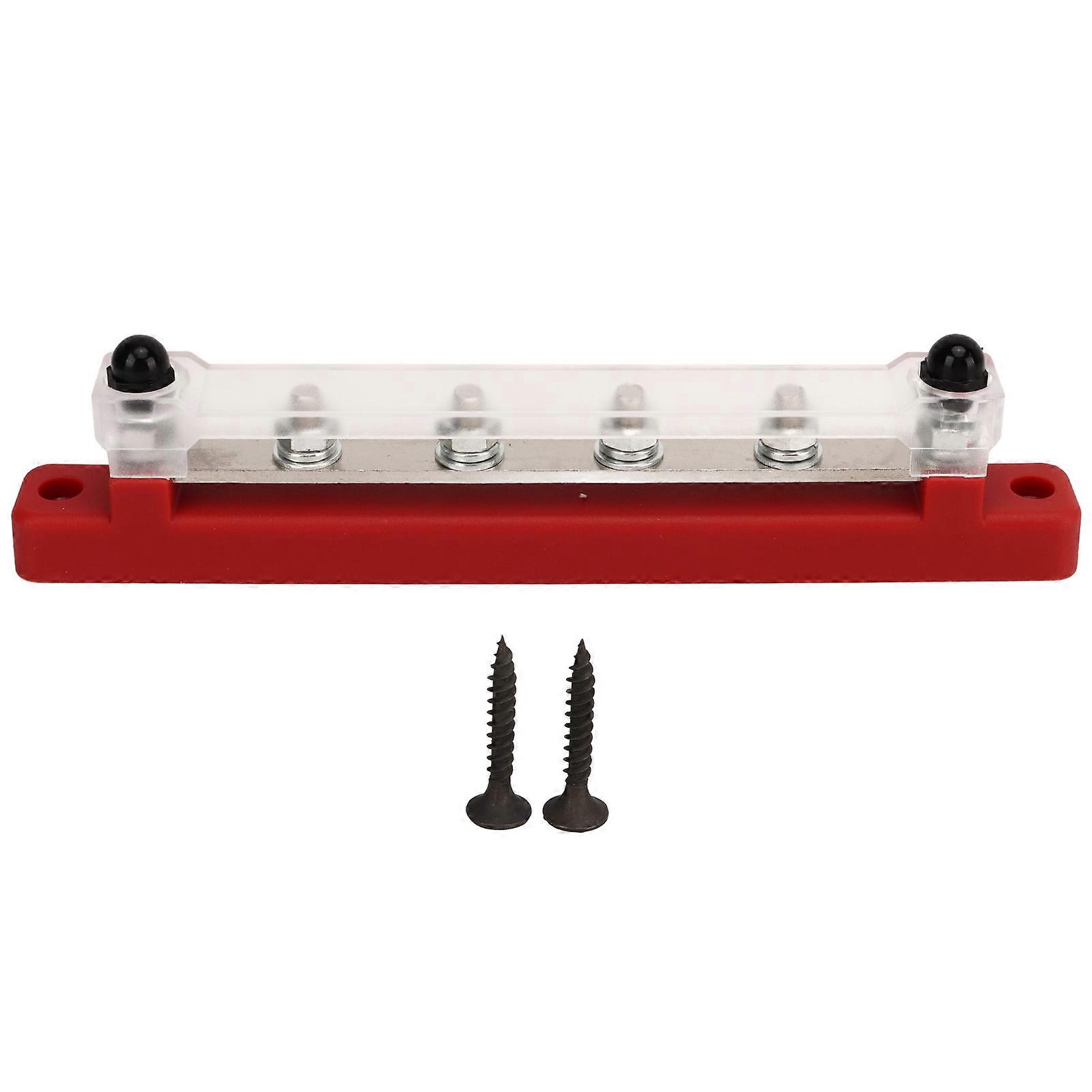 Power Distribution Block M6 Screw 6 Terminal Bus Bar DC 12V‑48V 150A for Automobile Boat Red
