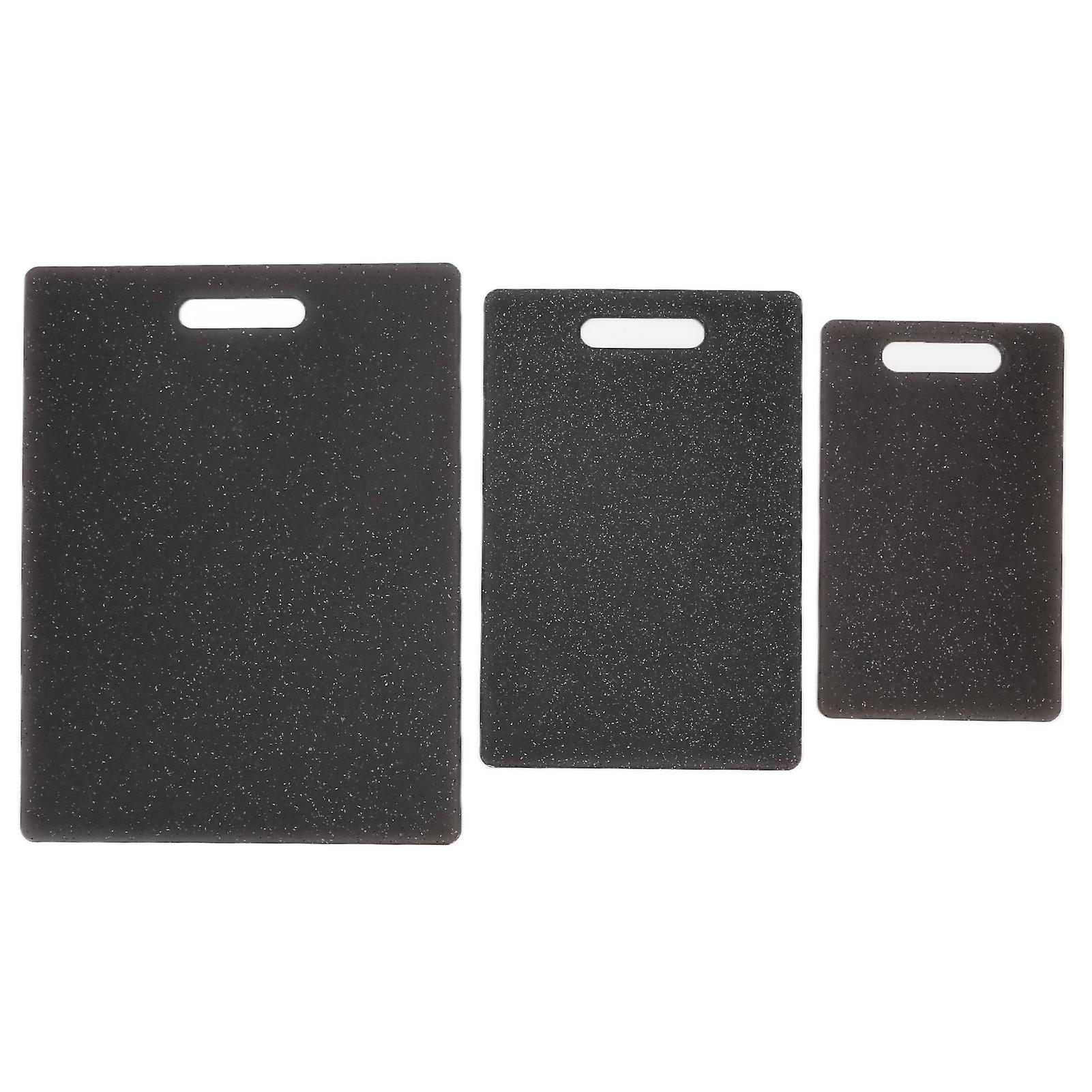 Set mit 3 doppelseitigen marmorähnlichen Schneidebrettern, Küchenzubehör (schwarz)