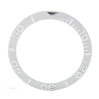 Uhren-Lünetteneinsatz 38 mm Keramik geprägte Ziffer Uhren-Lünettenring Ersatzteile für Reparateur Silber