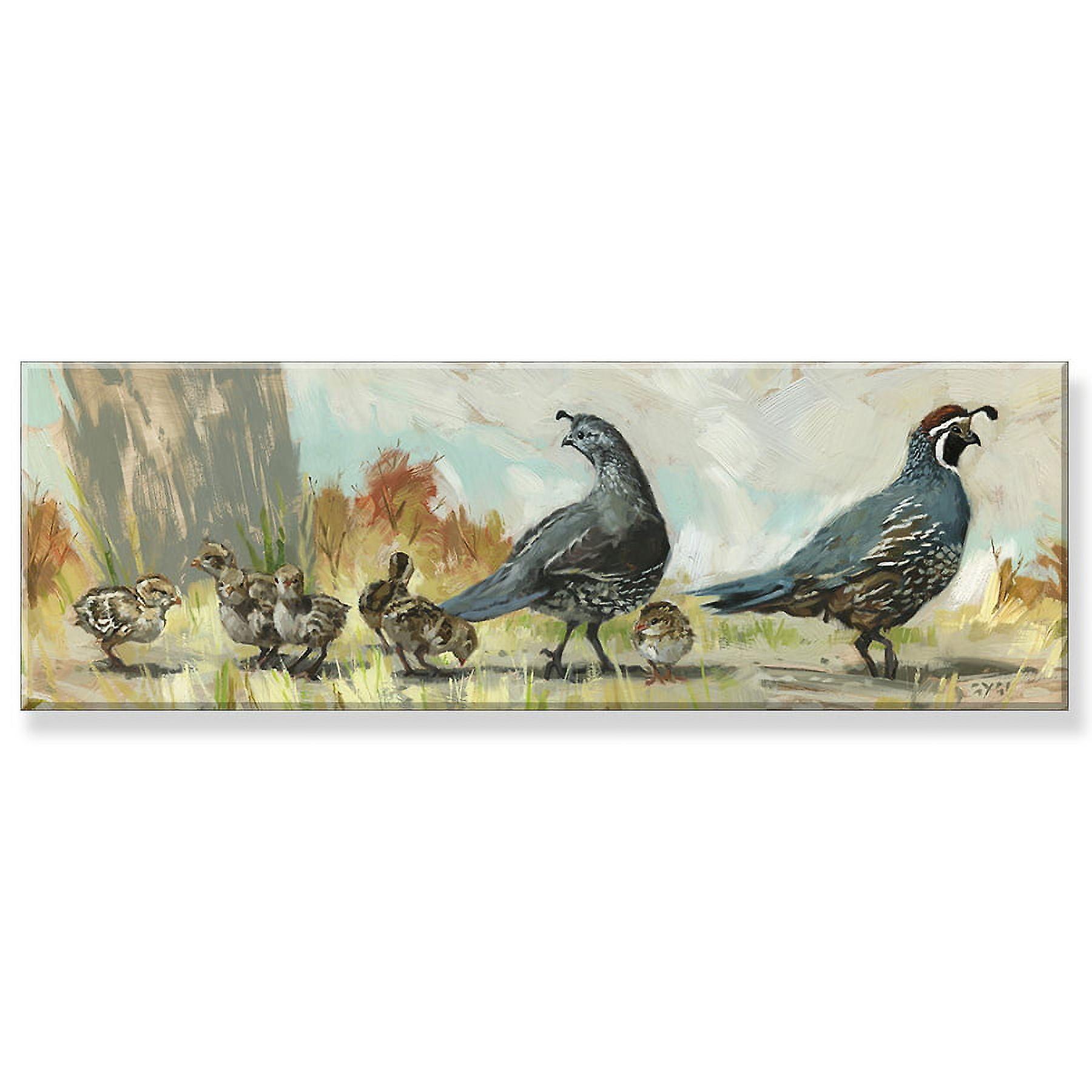 Quail Family Canvas, Museum Quality Giclee Print,-yezhibbb990
