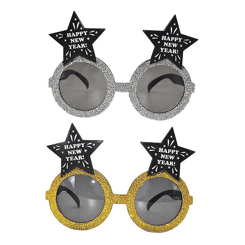 2pcs Pentagram Happy New Year Glasses