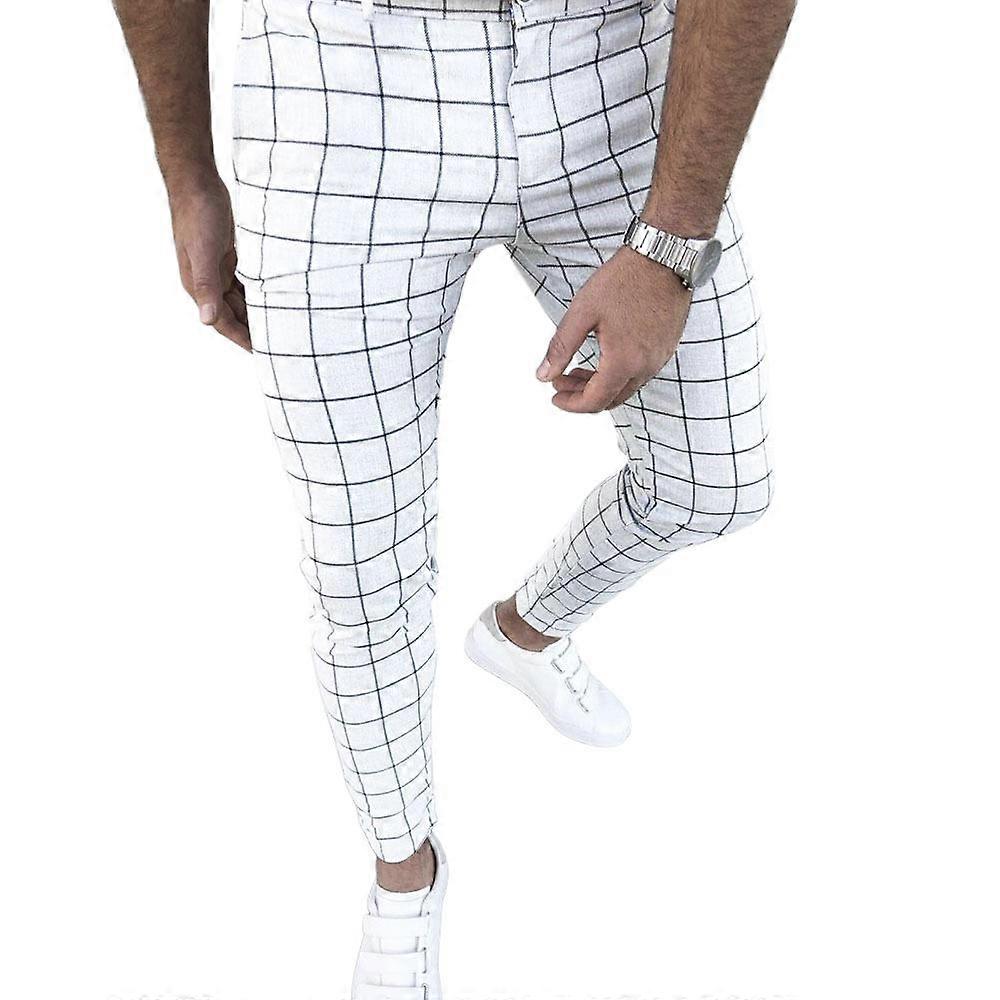 Men's Elegant Fashionable Characterful Plaid Casual Suit Pants For