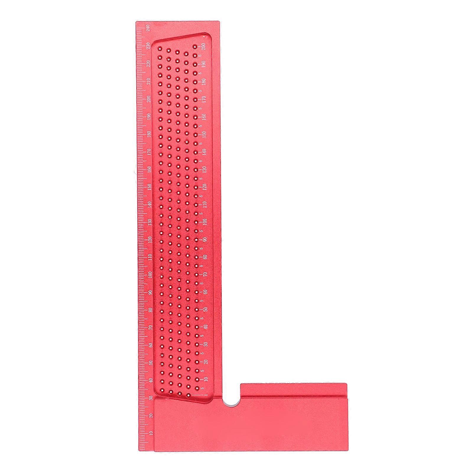 Trebearbeiding Scriber Multifunksjon Aluminiumslegering Mål Linjal for Snekker Auxiliary200mm metrisk