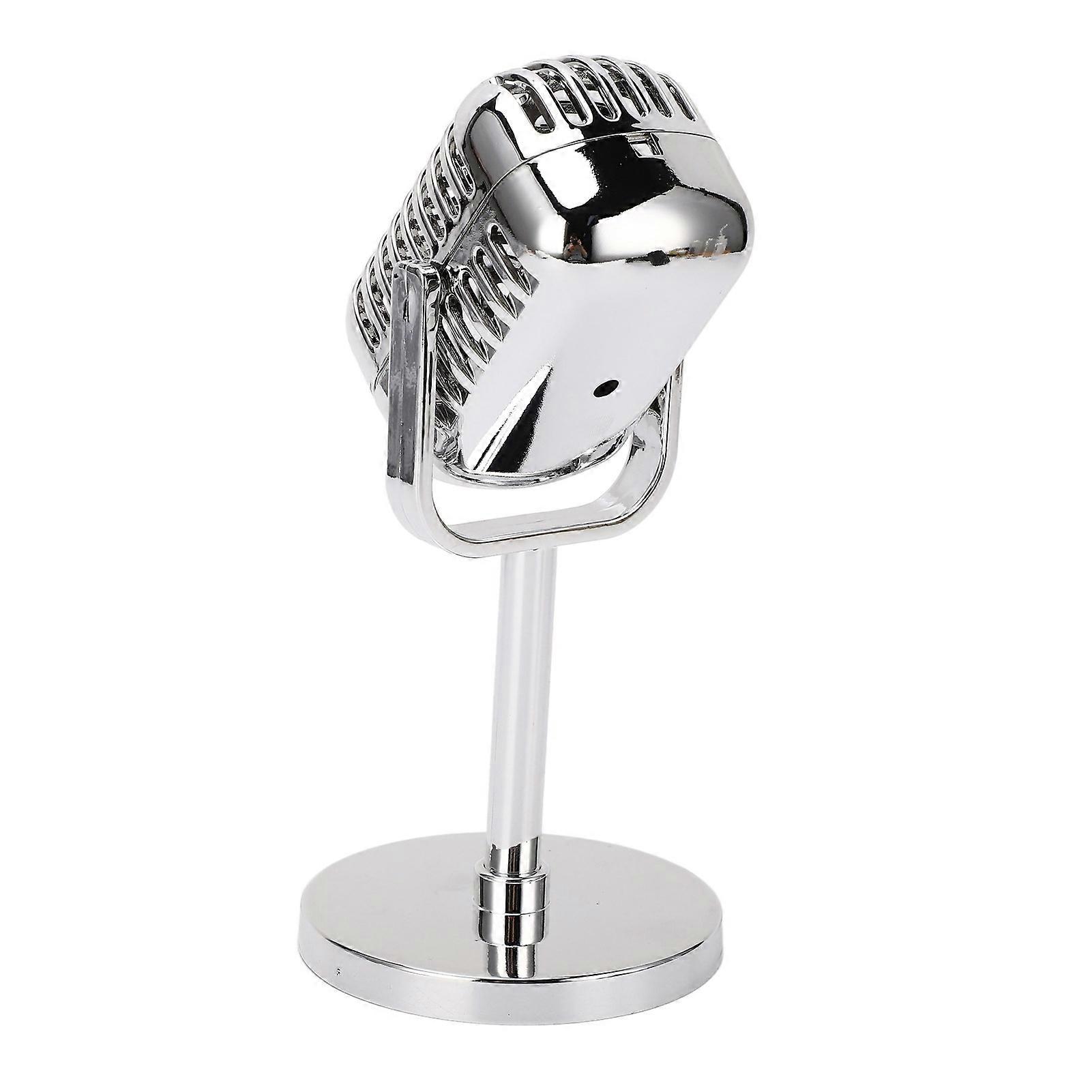 Rétro électrolytique argent microphone prop modèle en plastique bar décor