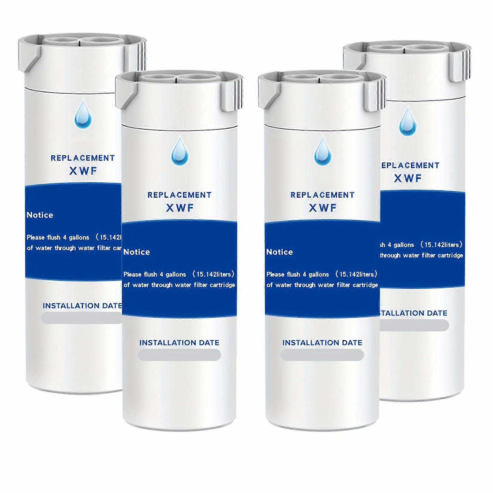 4 Pcs Refrigerator Water Filter Suitable for XWF Refrigerator Cartridge, Replaces with GBE21, GDE21, GDE25, GFE24, GFE26, GNE20 Water Filter