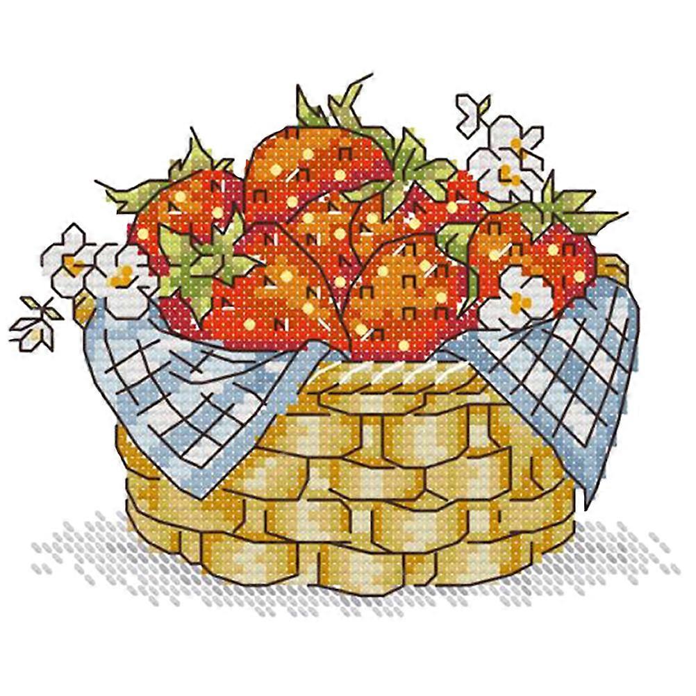 1 Set of Cross Stitching Kit DIY Beginner Embroidery Kit Strawberry Pattern Cross Stitching Set