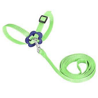 Bird Harness Parrot Leash Adjustable Birds Nylon AntiBite Rope for Outdoor Training(Green )