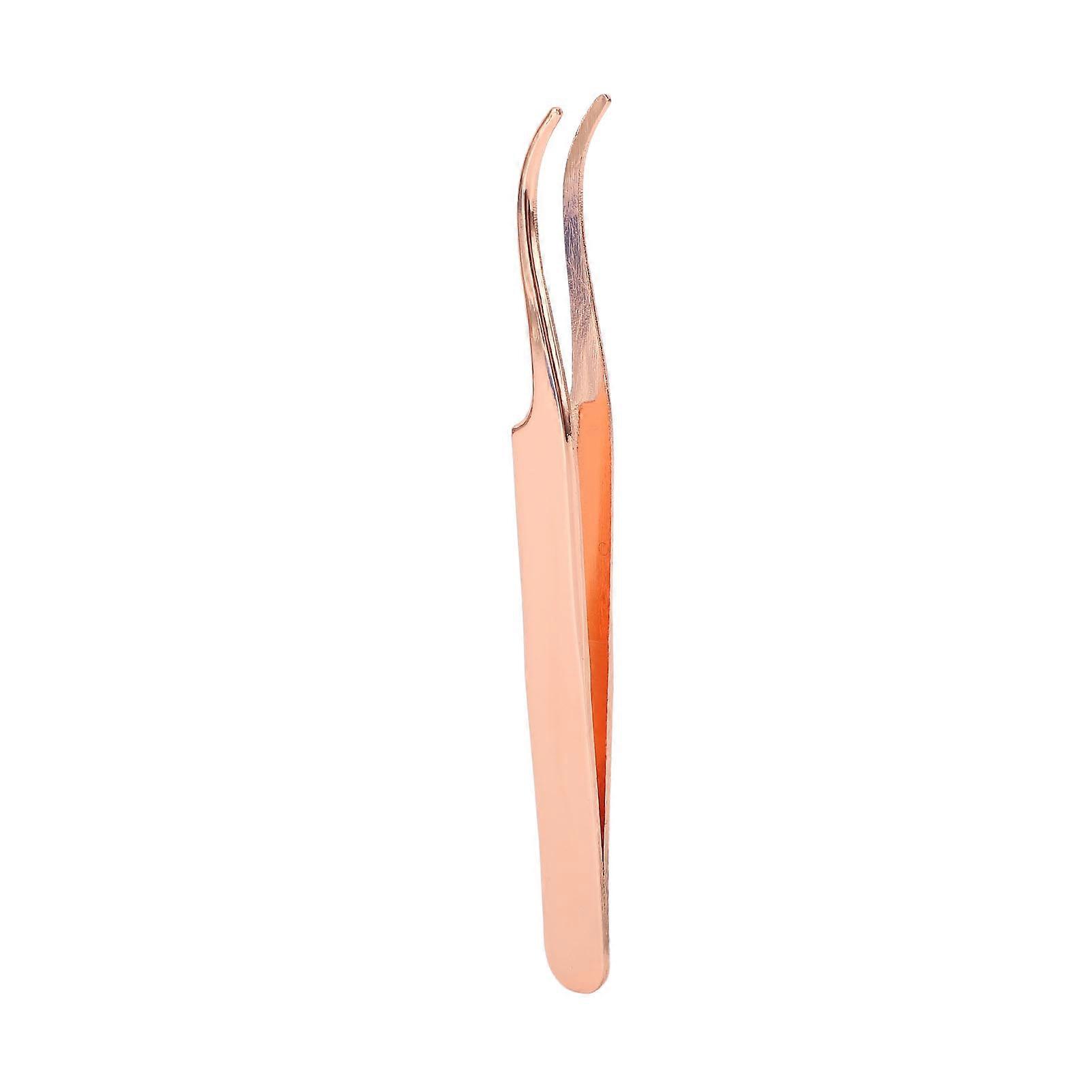 Eyelash Applicator Tool Diy Rose Gold Curved Lash Tweezer For Easy Lashes Application And Removal
