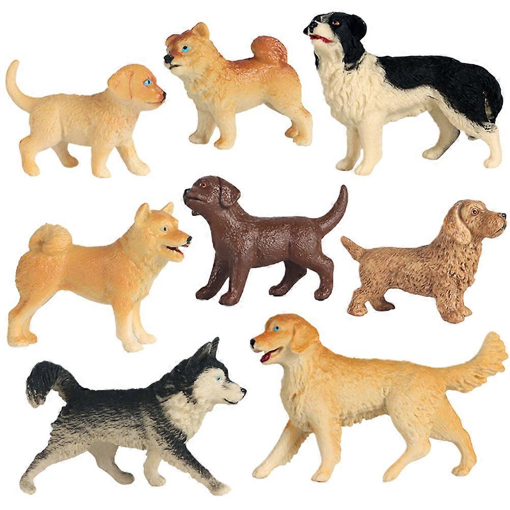 8PCS Dog Figurines Model Set Simulation PVC Animals Toy Playset Educational Learning Toys