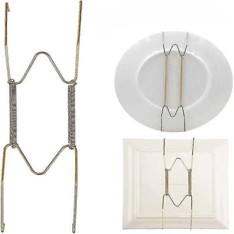 2pcs Creative Disk Spring Hook W Shape Iron Hanger Ceramic Wall Plate Hook Decorative Panel Hooks Wall Hanging Accessories