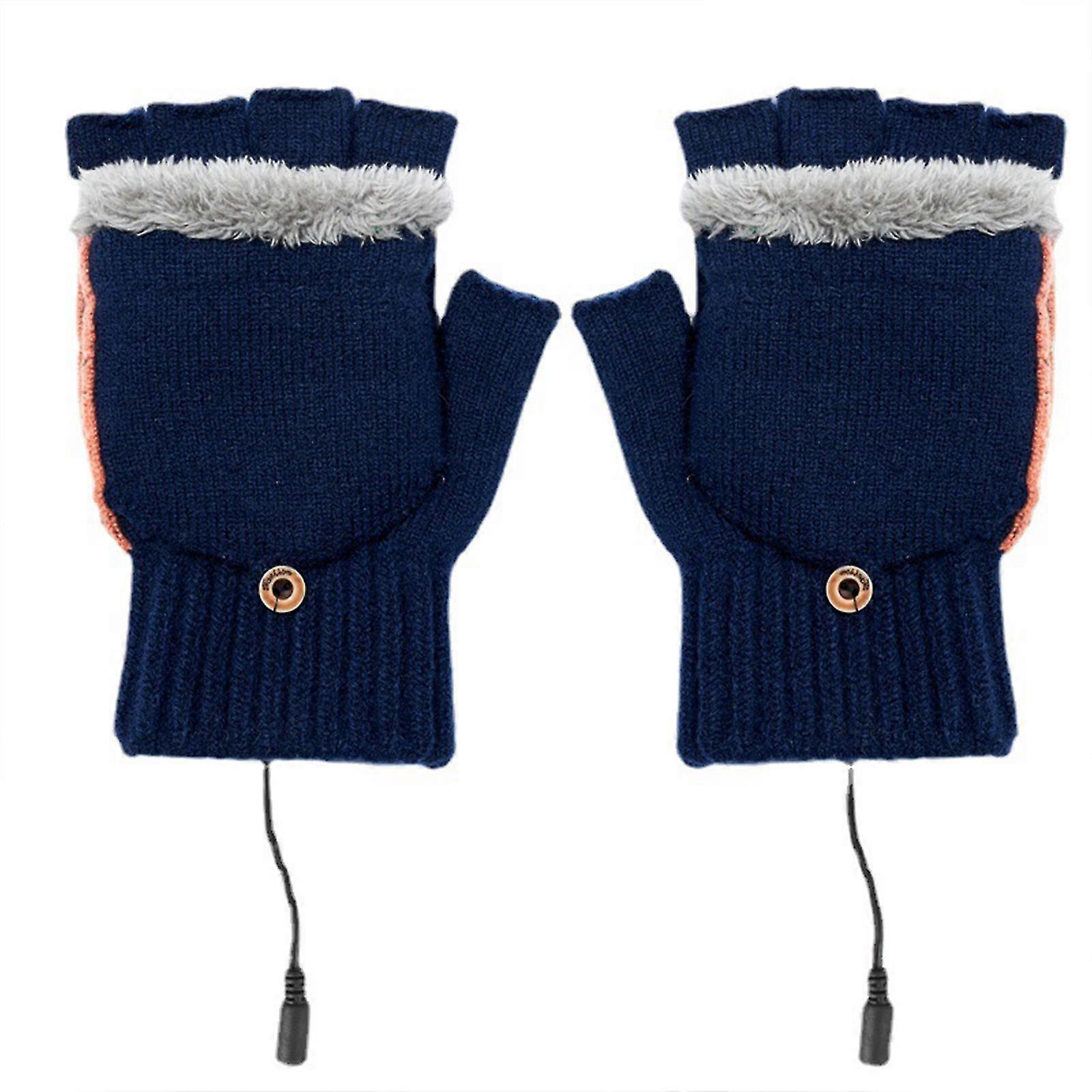 1pair Usb Heated Gloves, Heated Winter Gloves With 3 Temperature Levels, Winter Hands Warm Laptop Gloves