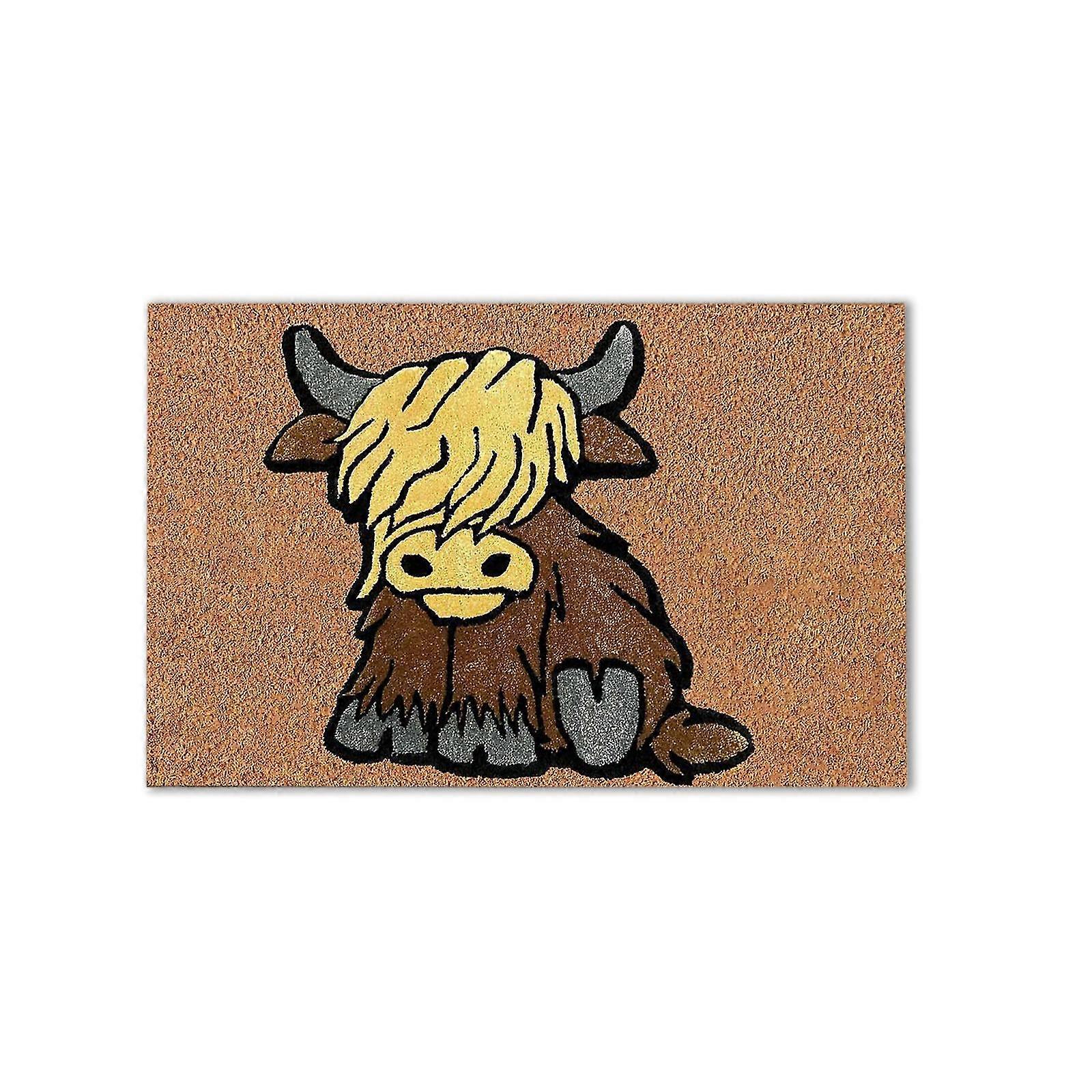 Highland Cow Doormat Bath Rug Floor Decoration Living Room Antiskid Bedroom Clean Flooring Mat