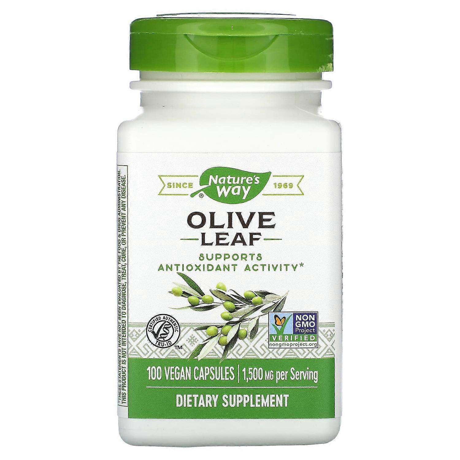 Nature's Way, Olive Leaf, 1,500 mg, 100 Vegan Capsules (500 mg per Capsule)