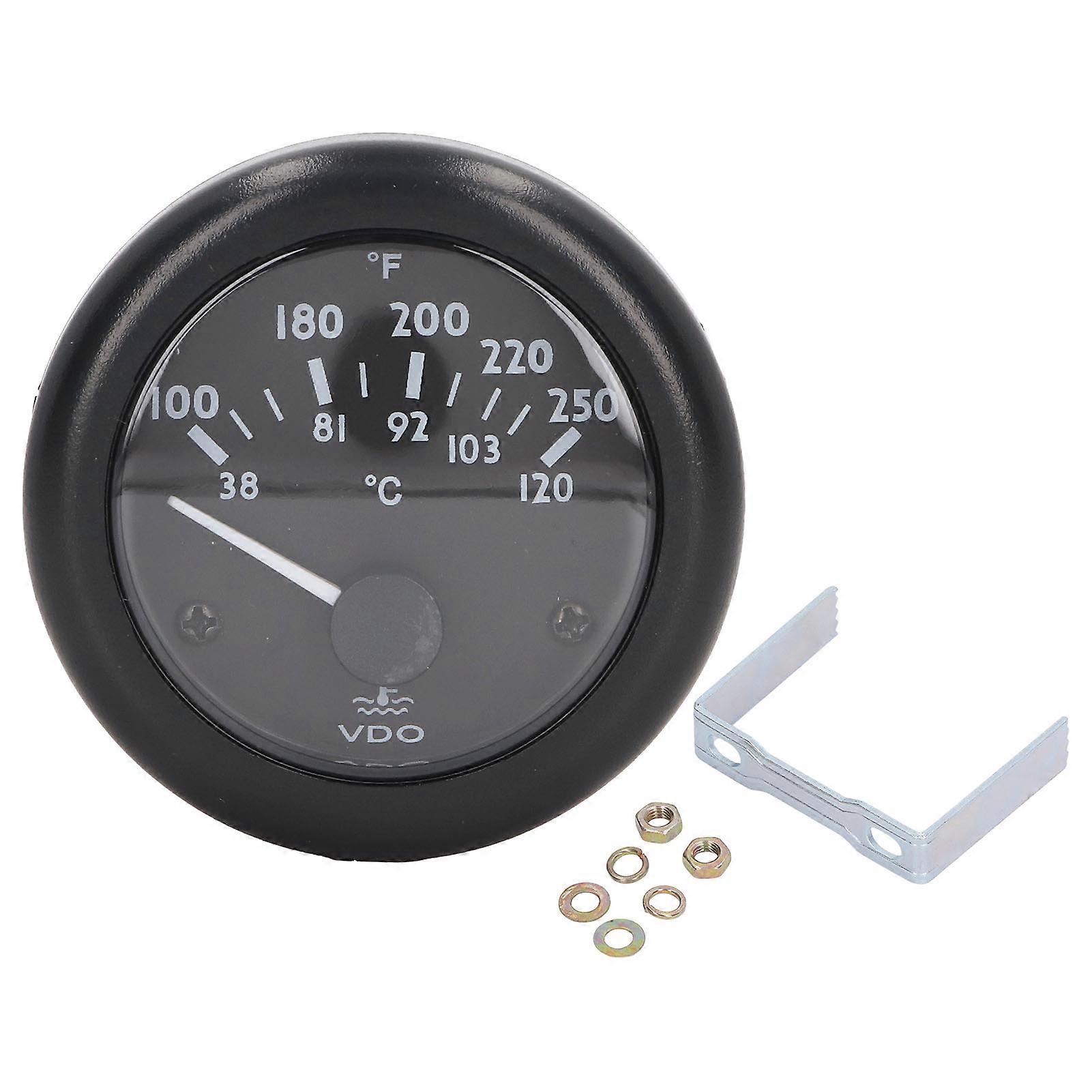 Engine Water Temperature Gauge 2in Wide Range High Accuracy Front Waterproof Diesel Generator Water Temp Meter 12V